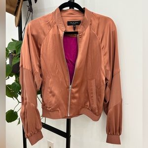 Rag & Bone pink satin bomber.